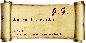 Janzer Franciska névjegykártya